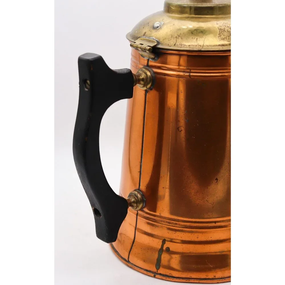 Manning Bowman 1899 Art Deco PitcherPot Copper Bronze Brass Porcelain - Picture 7 of 10